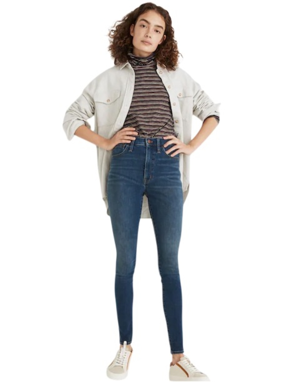 MADEWELL “10” HIGH-RISE ROADTRIPPER SUPERSOFT” Skinny Jeans In “PLAYFORD”, Size